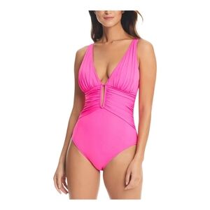 Bleu by Rod Beattie Women Cutout-Front Ruched One-Piece Swimsuit Size 8,10,12